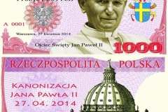 Polska 1000zł 2014 Jan Paweł II